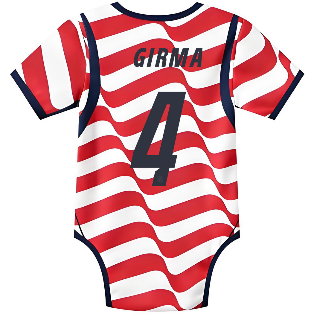 Naomi Girma White/Red Baby Bodysuit 2026 USA Jersey