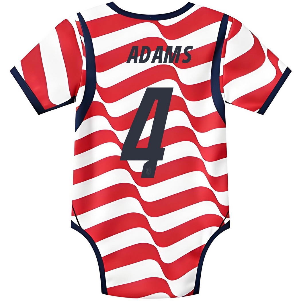 Tyler Adams White/Red Baby Bodysuit 2026 USA Jersey