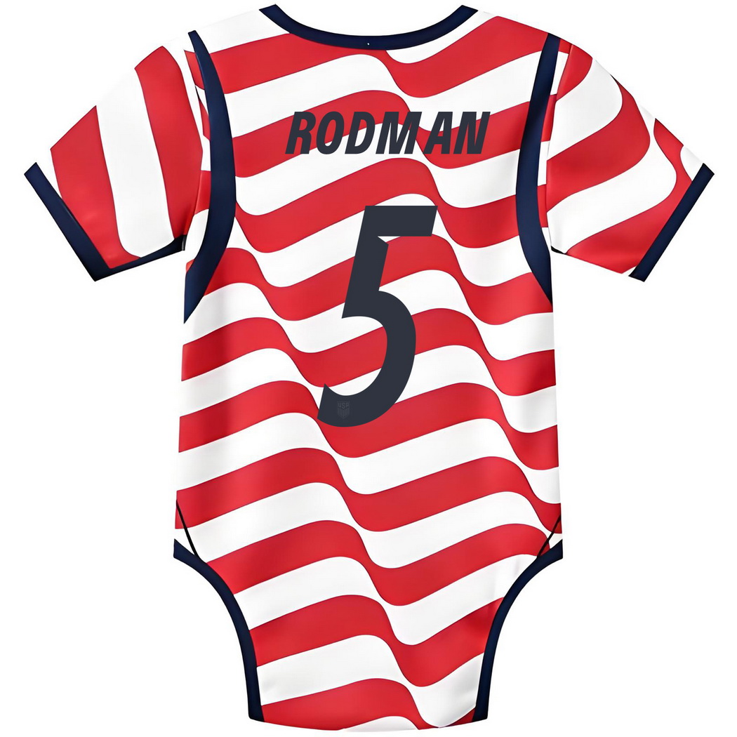 Trinity Rodman White/Red Baby Bodysuit 2026 USA Jersey