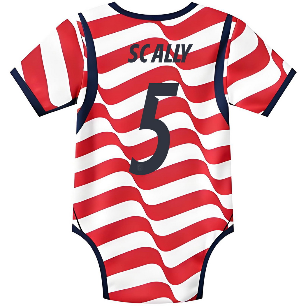Joe Scally White/Red Baby Bodysuit 2026 USA Jersey