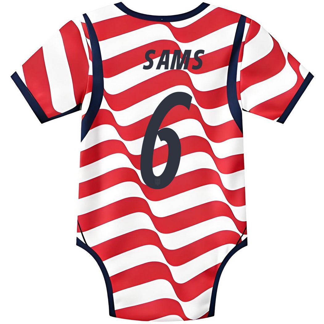 Emily Sams White/Red Baby Bodysuit 2026 USA Jersey