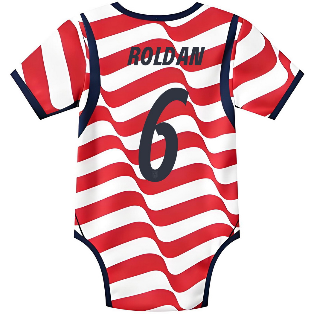 Cristian Roldan White/Red Baby Bodysuit 2026 USA Jersey