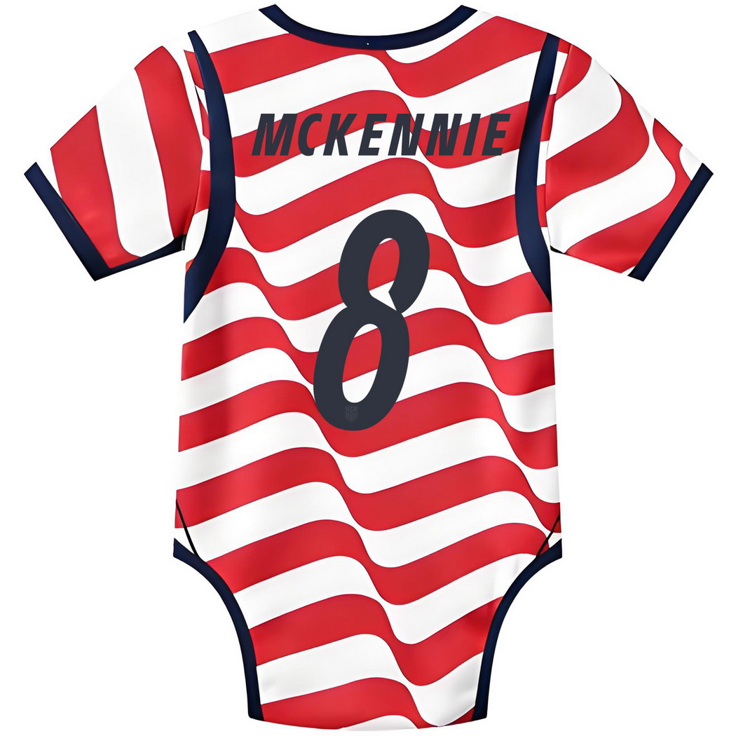 Weston McKennie White/Red Baby Bodysuit 2026 USA Jersey