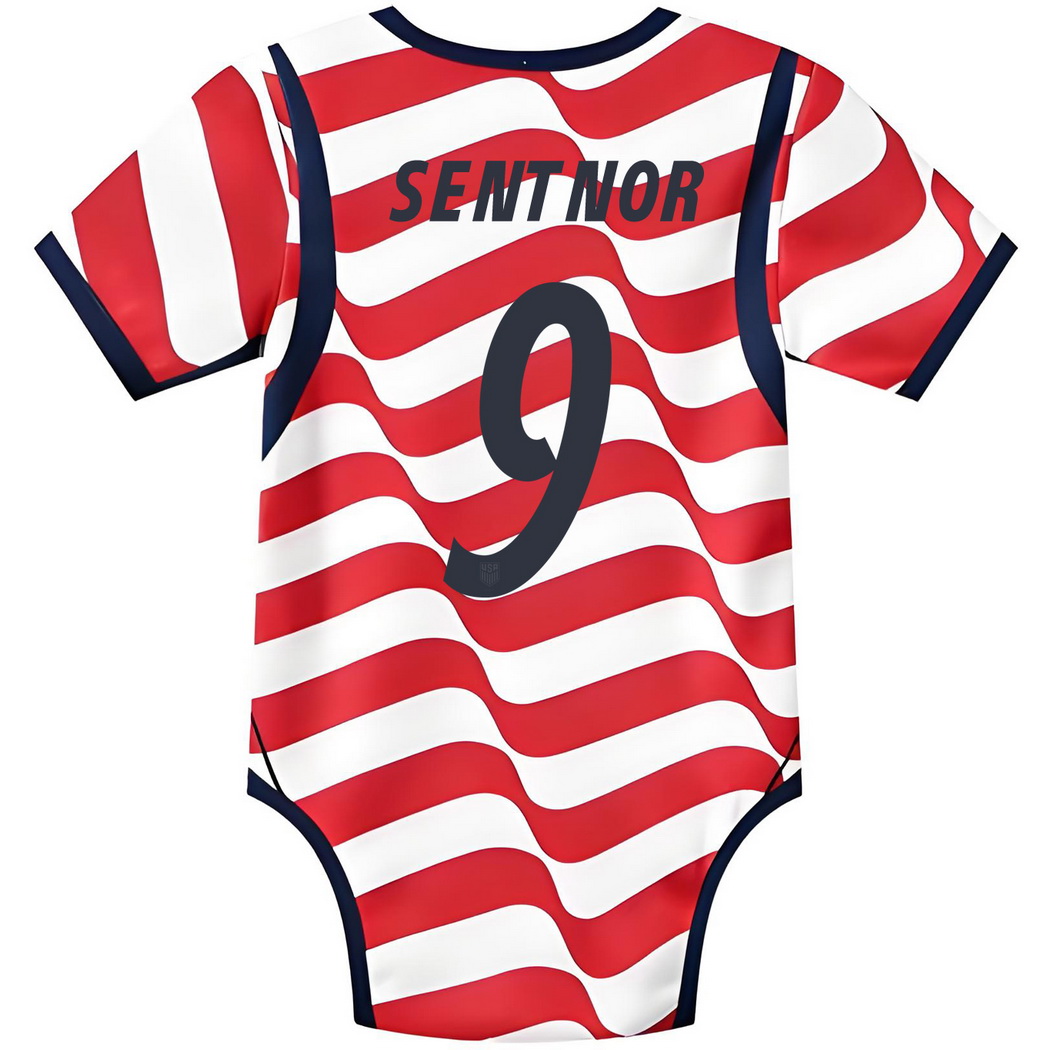 Ally Sentnor White/Red Baby Bodysuit 2026 USA Jersey