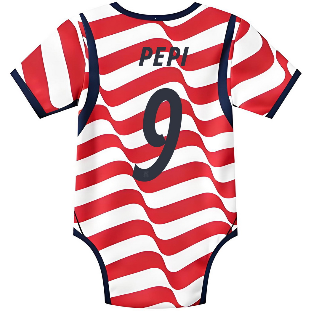 Ricardo Pepi White/Red Baby Bodysuit 2026 USA Jersey
