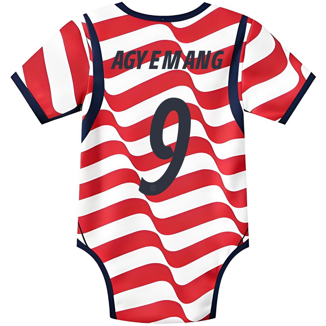 Patrick Agyemang White/Red Baby Bodysuit 2026 USA Jersey