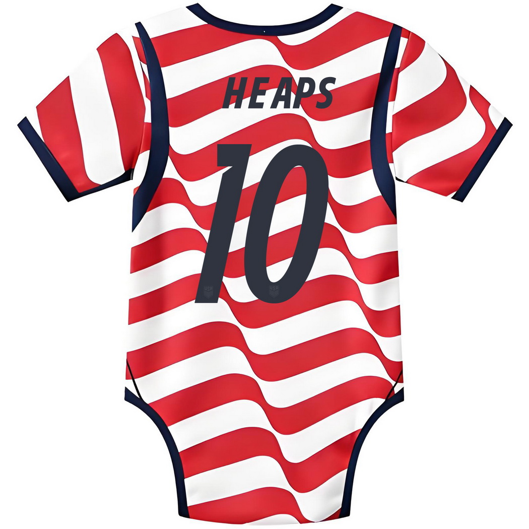 Lindsey Heaps White/Red Baby Bodysuit 2026 USA Jersey