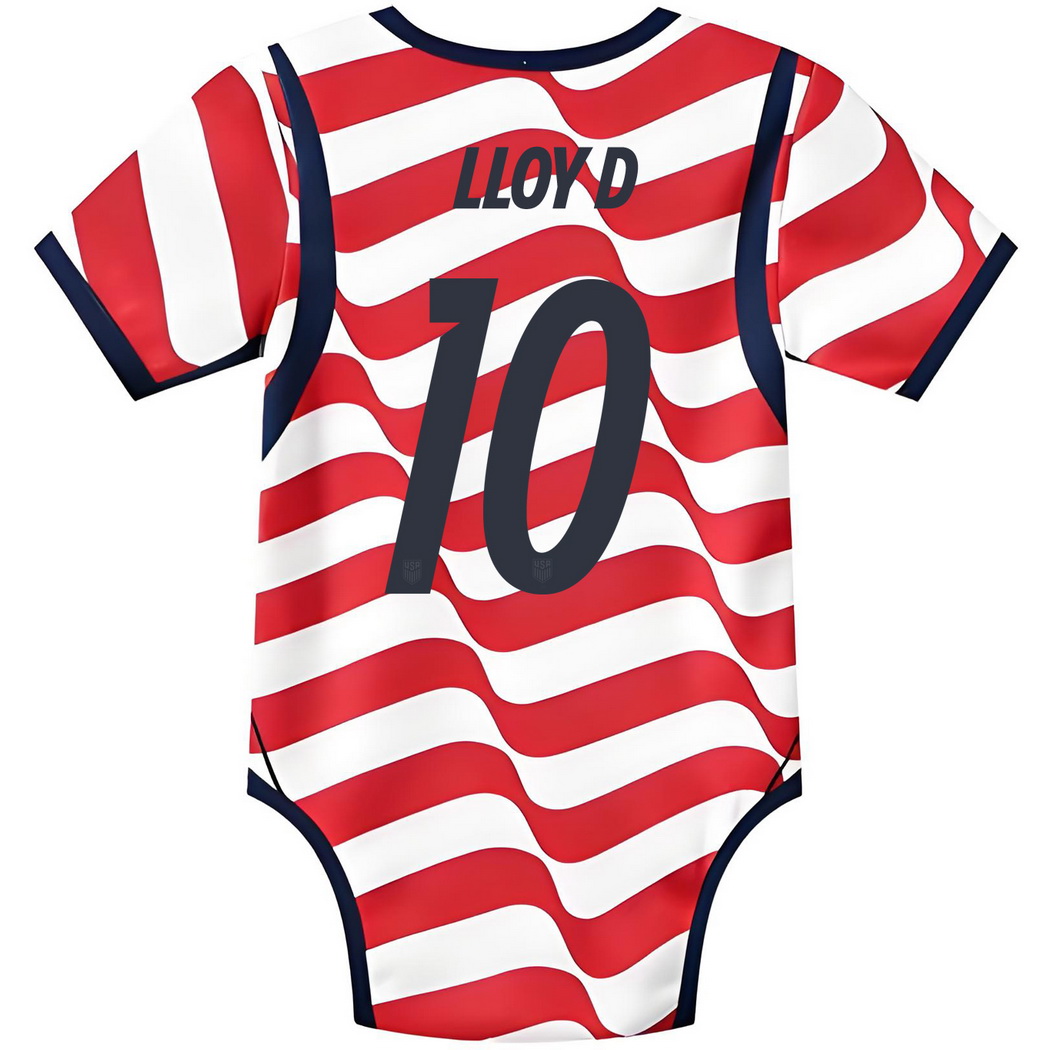 Carli Lloyd White/Red Baby Bodysuit 2026 USA Jersey