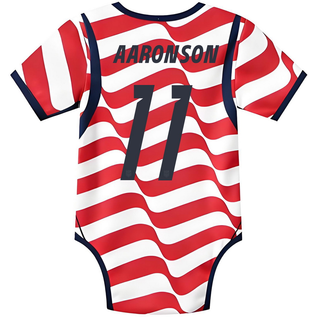 Brenden Aaronson White/Red Baby Bodysuit 2026 USA Jersey