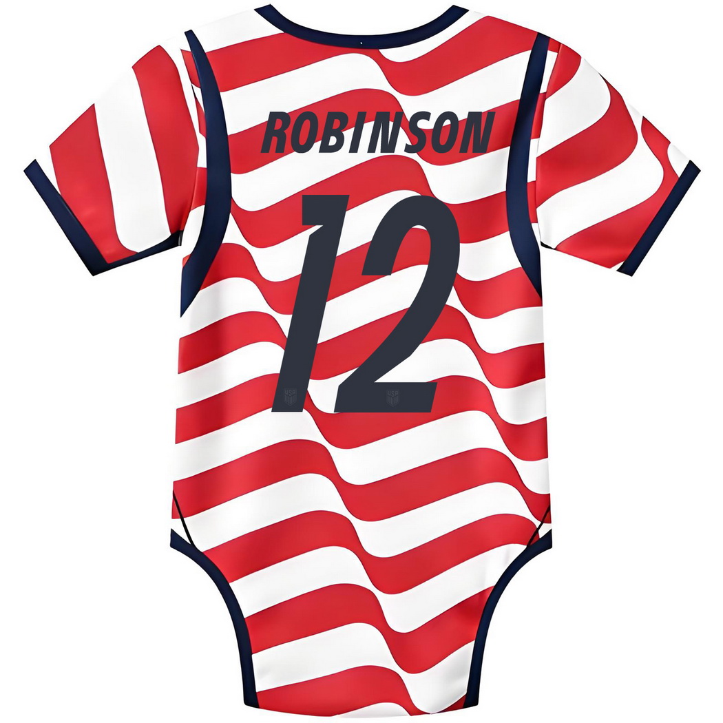 Miles Robinson White/Red Baby Bodysuit 2026 USA Jersey
