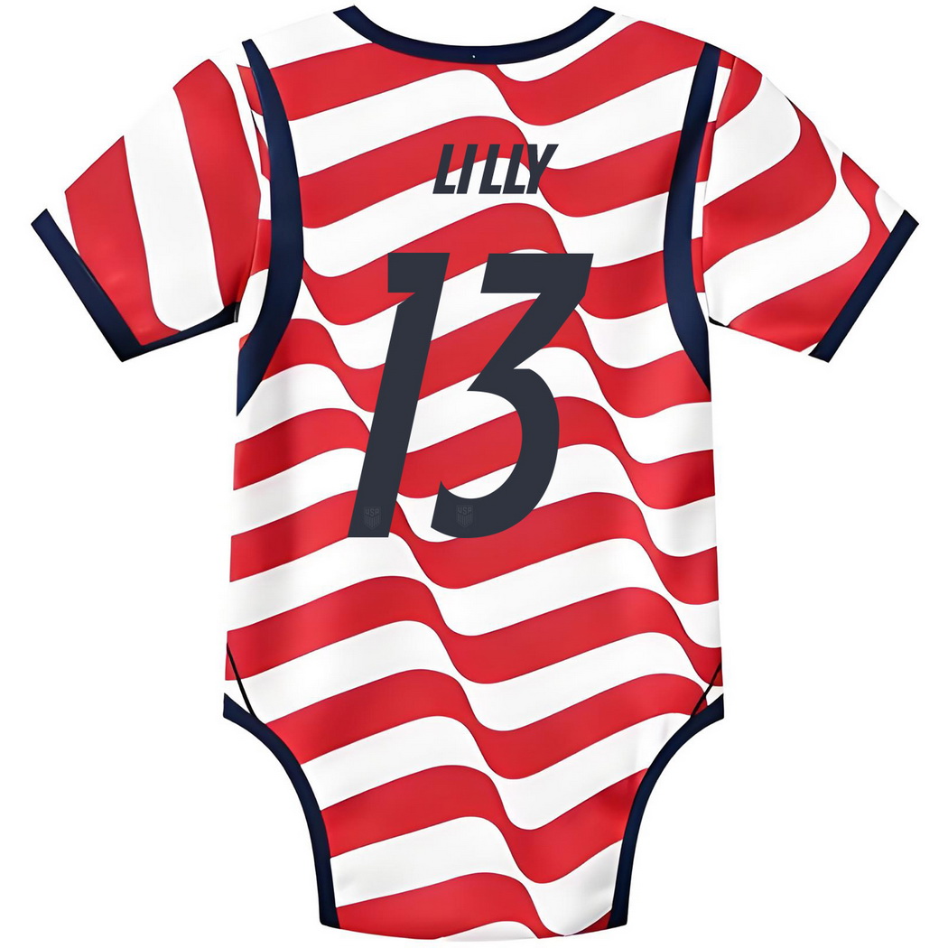 Kristine Lilly White/Red Baby Bodysuit 2026 USA Jersey