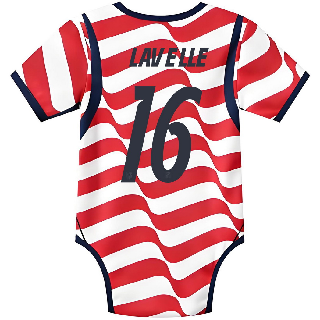 Rose Lavelle White/Red Baby Bodysuit 2026 USA Jersey