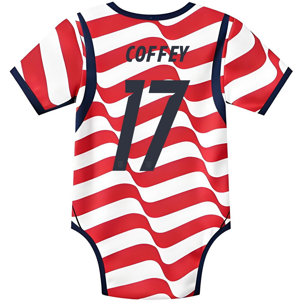 Sam Coffey White/Red Baby Bodysuit 2026 USA Jersey