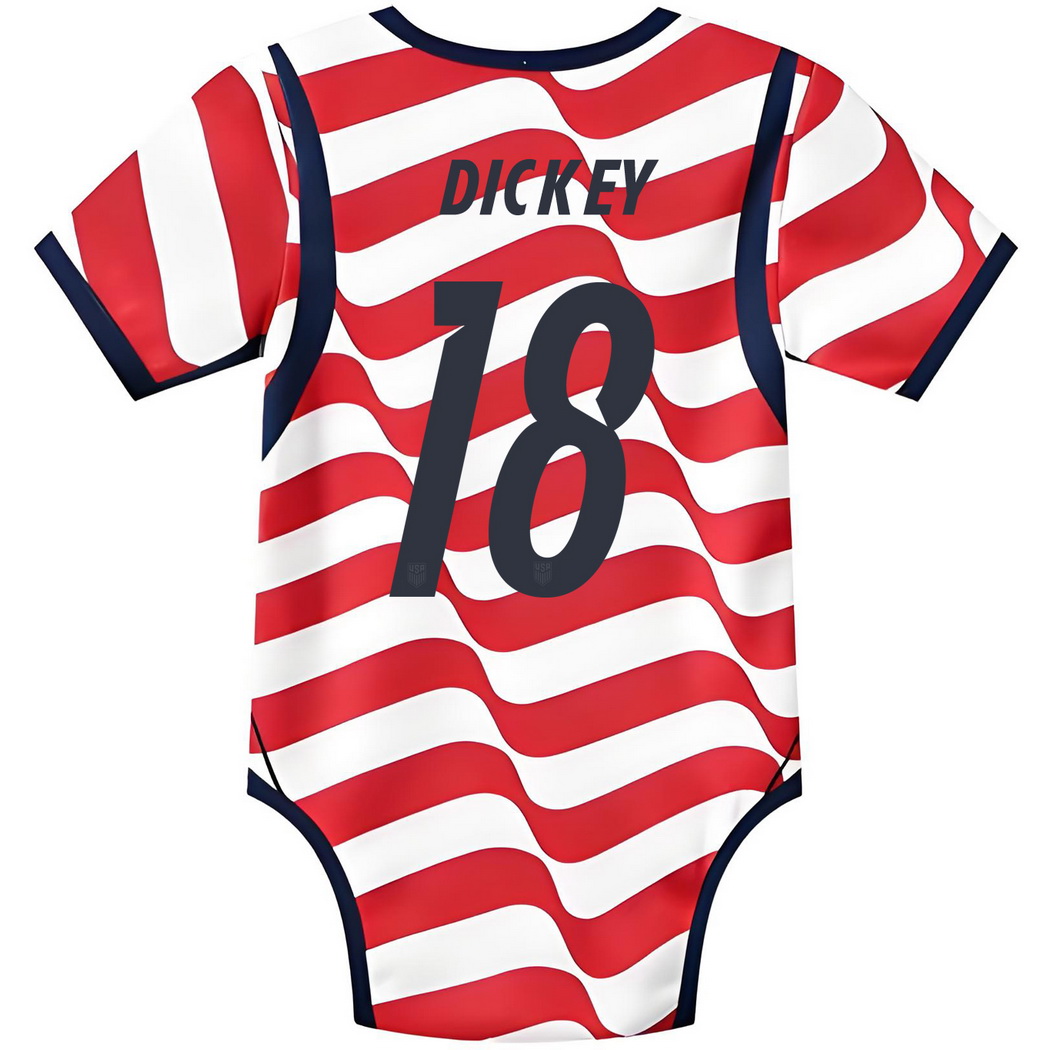 Claudia Dickey White/Red Baby Bodysuit 2026 USA Jersey