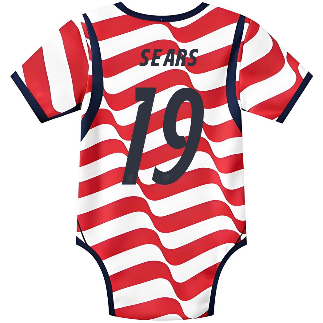 Emma Sears White/Red Baby Bodysuit 2026 USA Jersey
