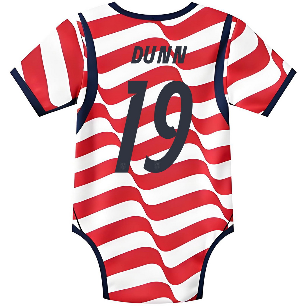 Crystal Dunn White/Red Baby Bodysuit 2026 USA Jersey