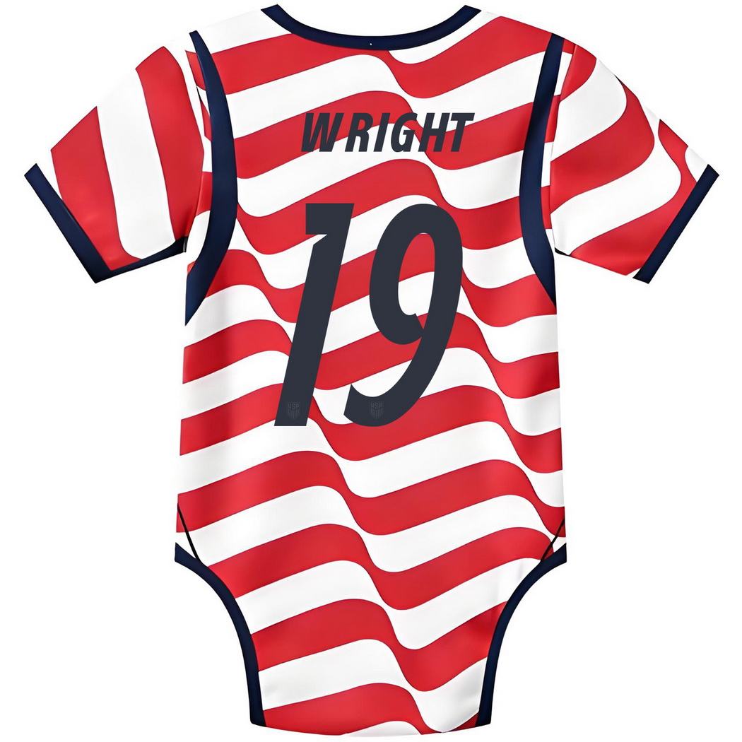 Haji Wright White/Red Baby Bodysuit 2026 USA Jersey