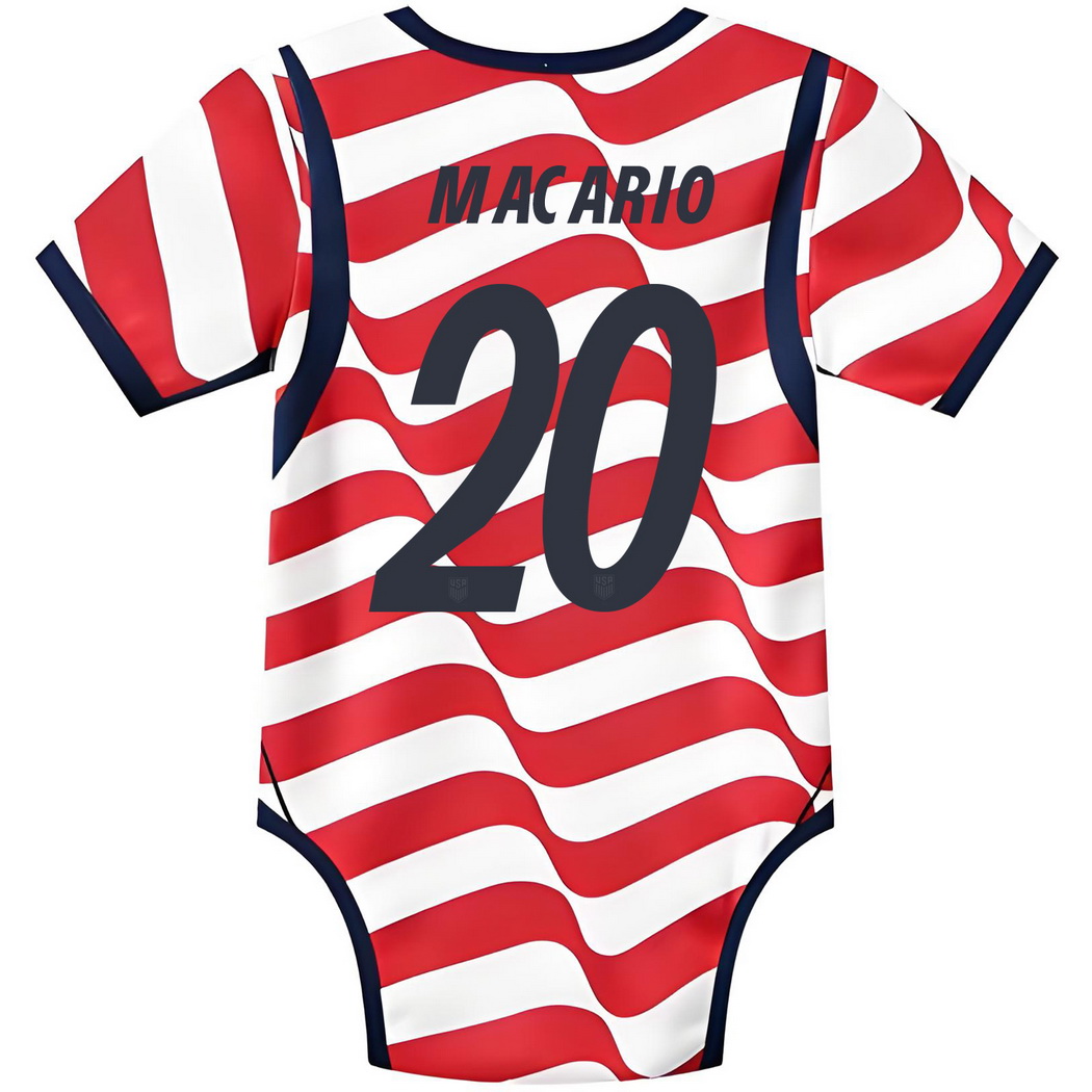 Catarina Macario White/Red Baby Bodysuit 2026 USA Jersey