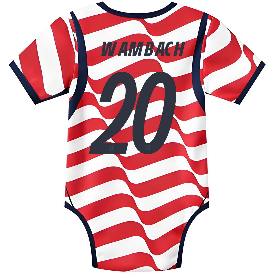 Abby Wambach White/Red Baby Bodysuit 2026 USA Jersey