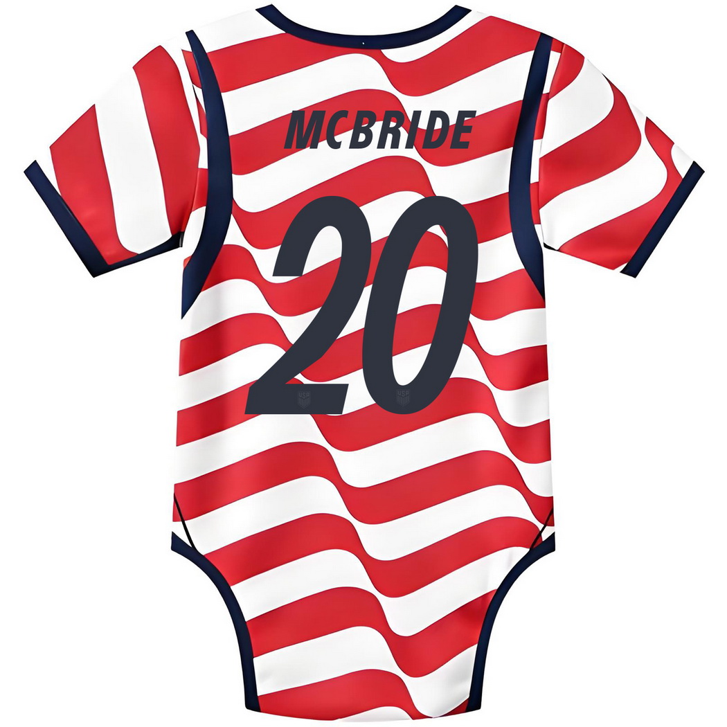 Brian McBride White/Red Baby Bodysuit 2026 USA Jersey