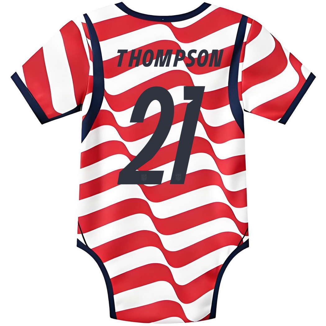 Alyssa Thompson White/Red Baby Bodysuit 2026 USA Jersey