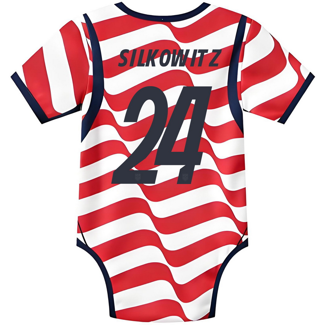 Jordan Silkowitz White/Red Baby Bodysuit 2026 USA Jersey
