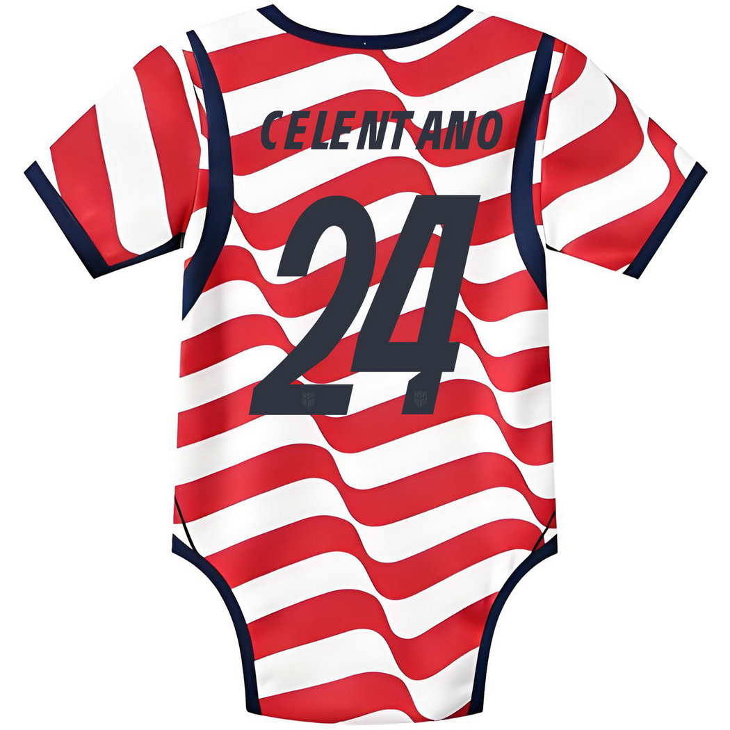 Roman Celentano White/Red Baby Bodysuit 2026 USA Jersey