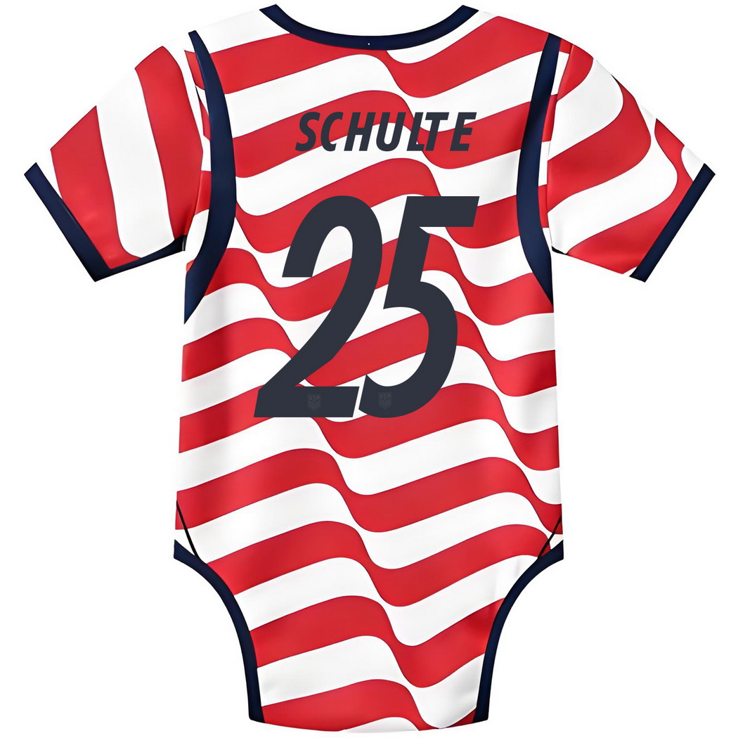 Patrick Schulte White/Red Baby Bodysuit 2026 USA Jersey