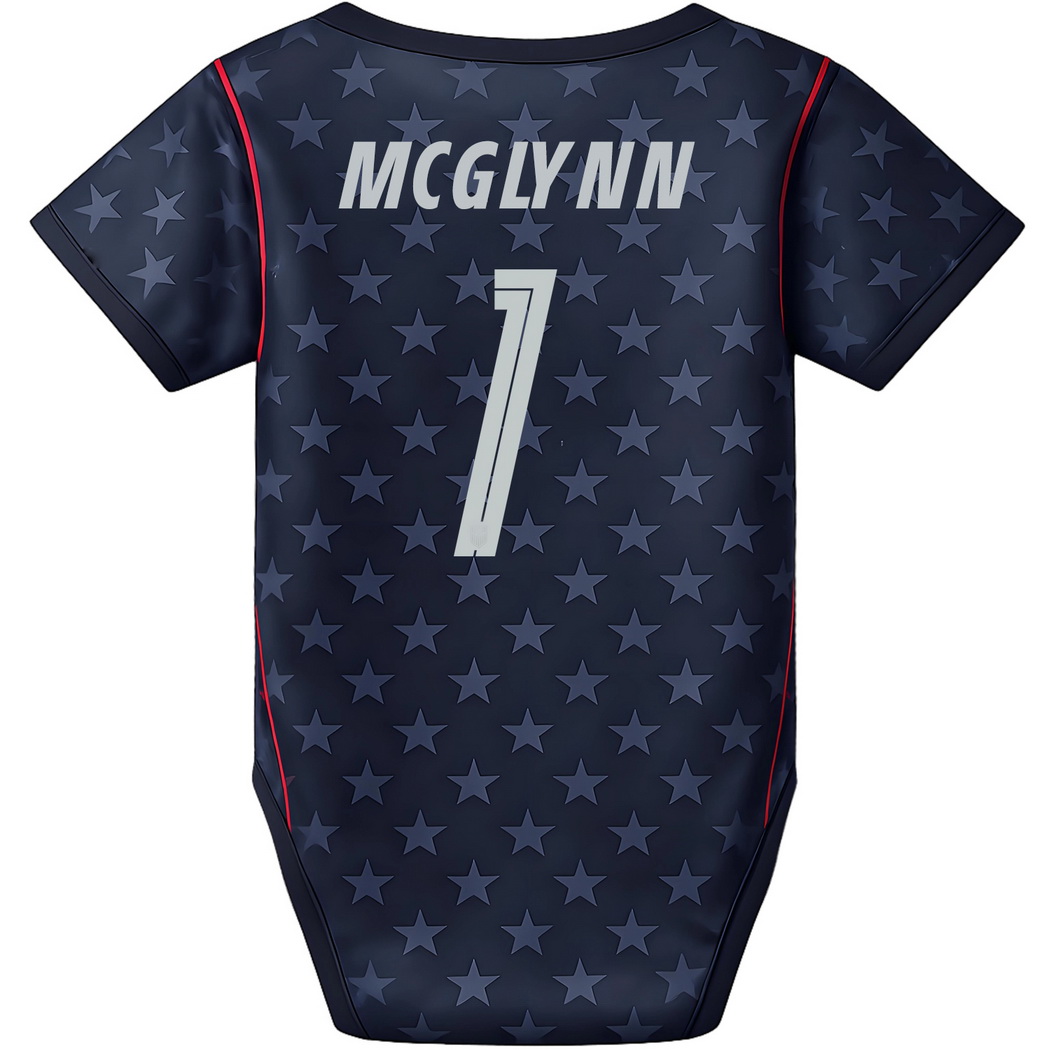 Mandy McGlynn Blue Baby Bodysuit 26/27 USA Soccer Jersey