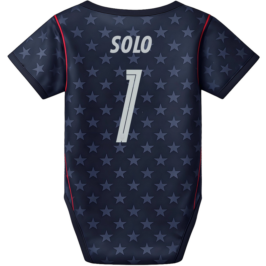 Hope Solo Blue Baby Bodysuit 26/27 USA Soccer Jersey