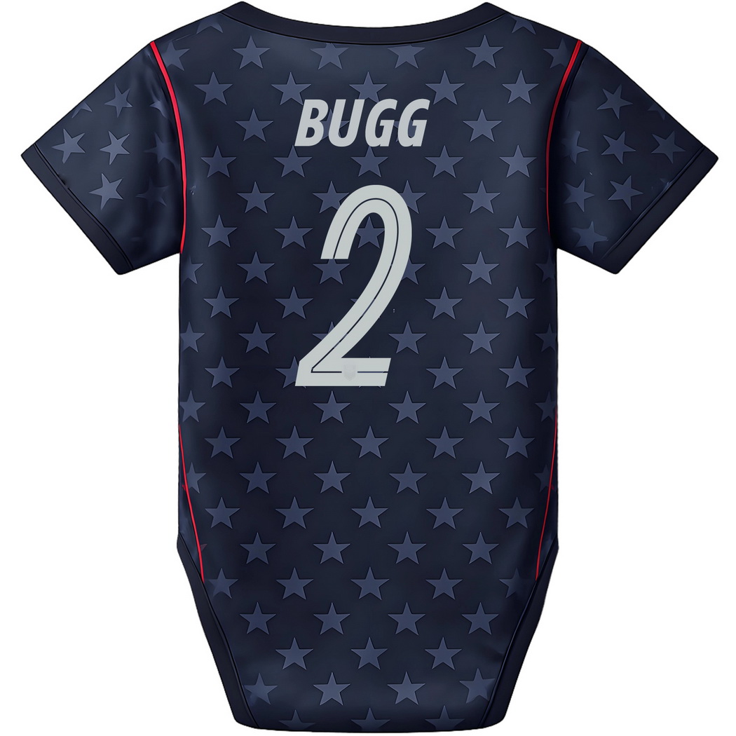 Jordyn Bugg Blue Baby Bodysuit 26/27 USA Soccer Jersey