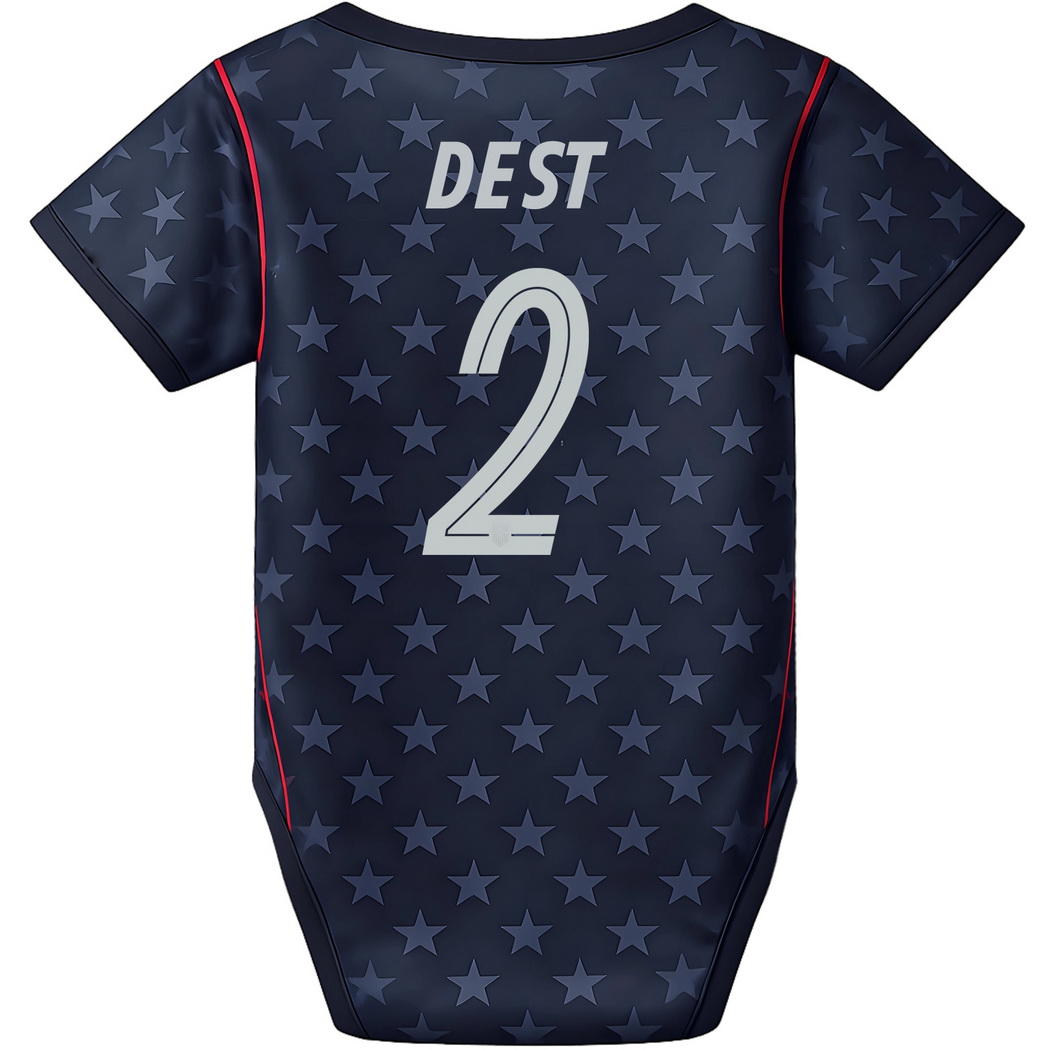 Sergino Dest Blue Baby Bodysuit 26/27 USA Soccer Jersey