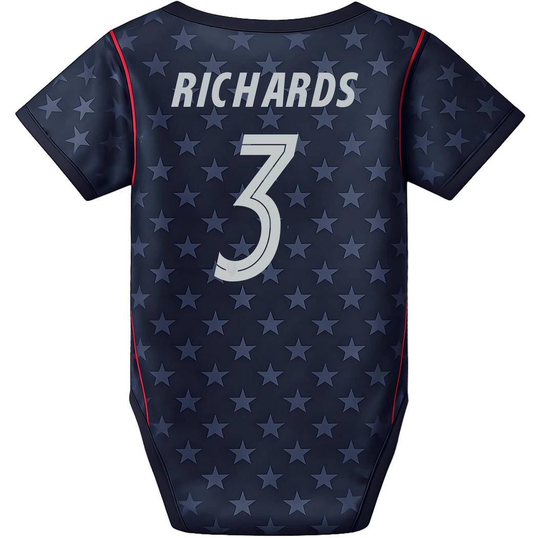 Chris Richards Blue Baby Bodysuit 26/27 USA Soccer Jersey