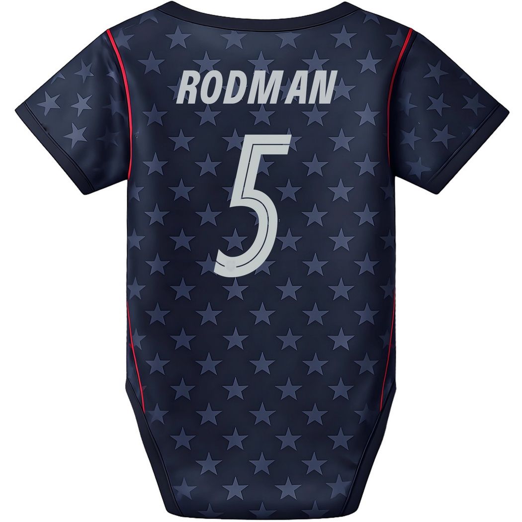 Trinity Rodman Blue Baby Bodysuit 26/27 USA Soccer Jersey