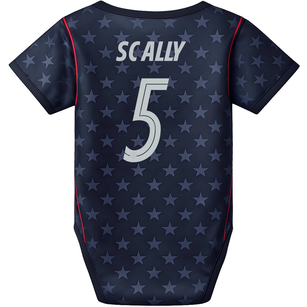Joe Scally Blue Baby Bodysuit 26/27 USA Soccer Jersey
