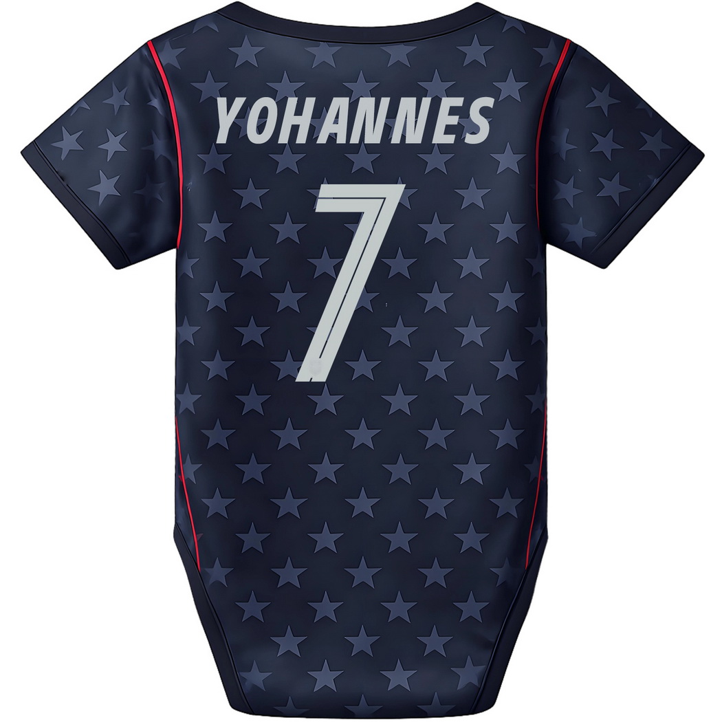 Lily Yohannes Blue Baby Bodysuit 26/27 USA Soccer Jersey