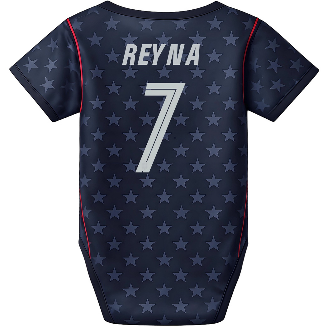 Gio Reyna Blue Baby Bodysuit 26/27 USA Soccer Jersey