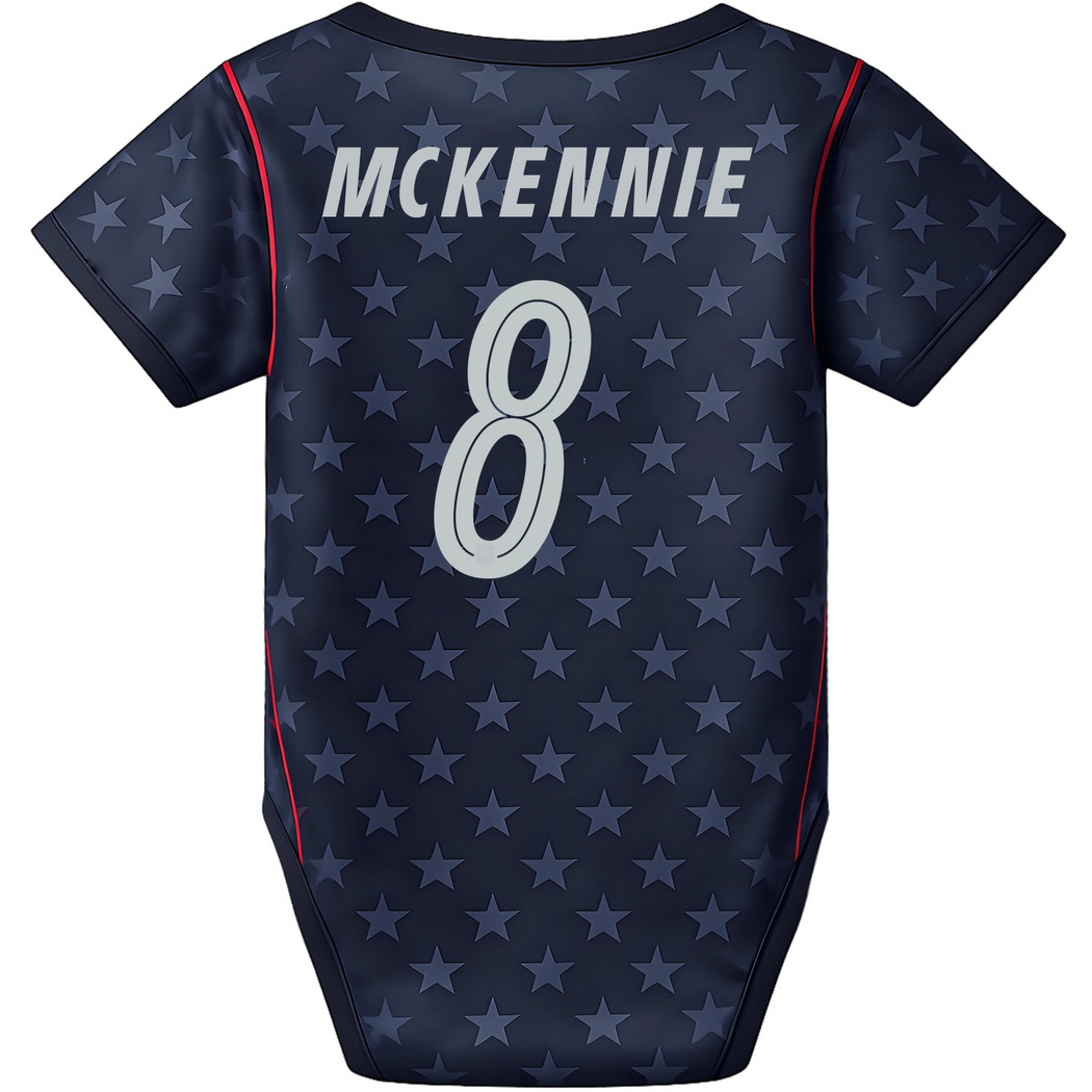 Weston McKennie Blue Baby Bodysuit 26/27 USA Soccer Jersey