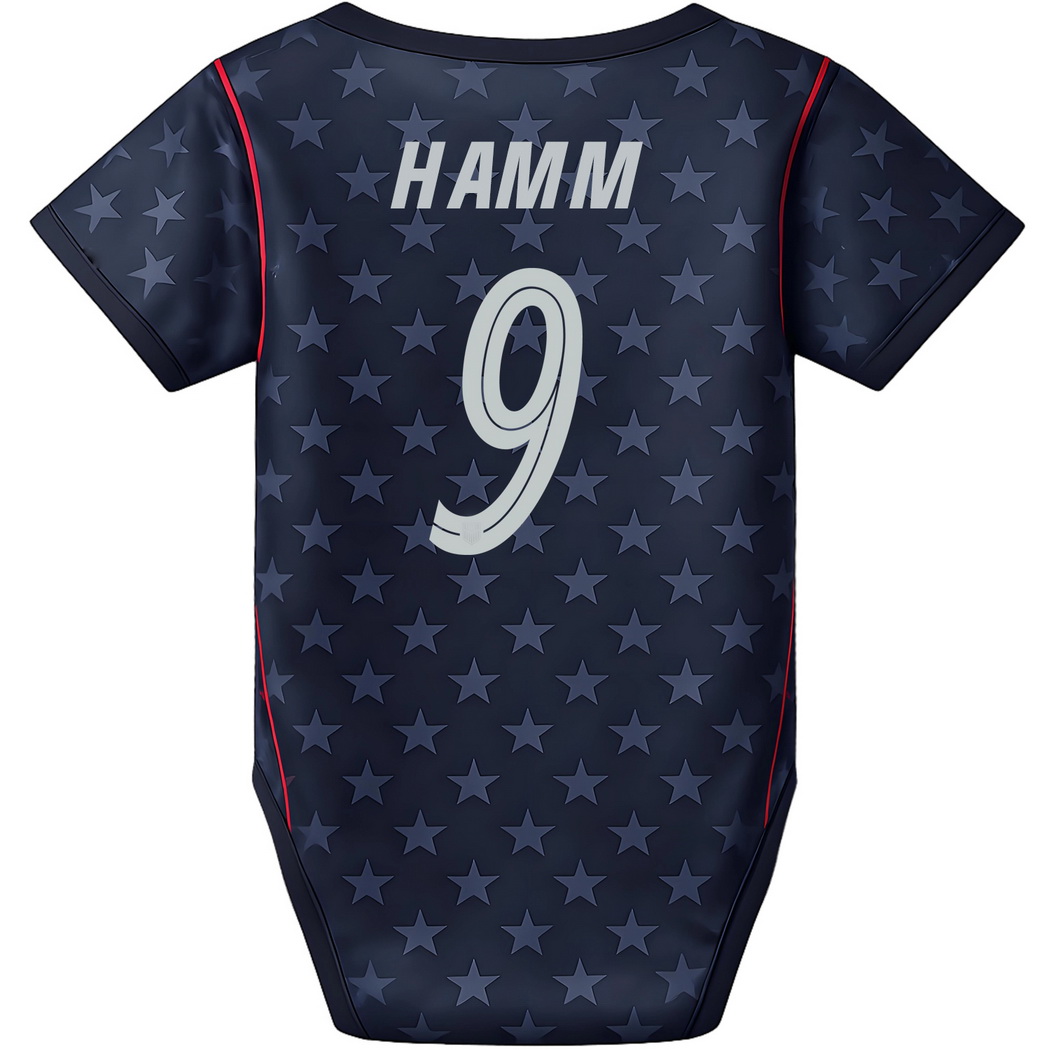 Mia Hamm Blue Baby Bodysuit 26/27 USA Soccer Jersey