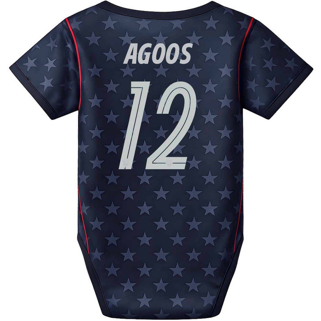 Jeff Agoos Blue Baby Bodysuit 26/27 USA Soccer Jersey