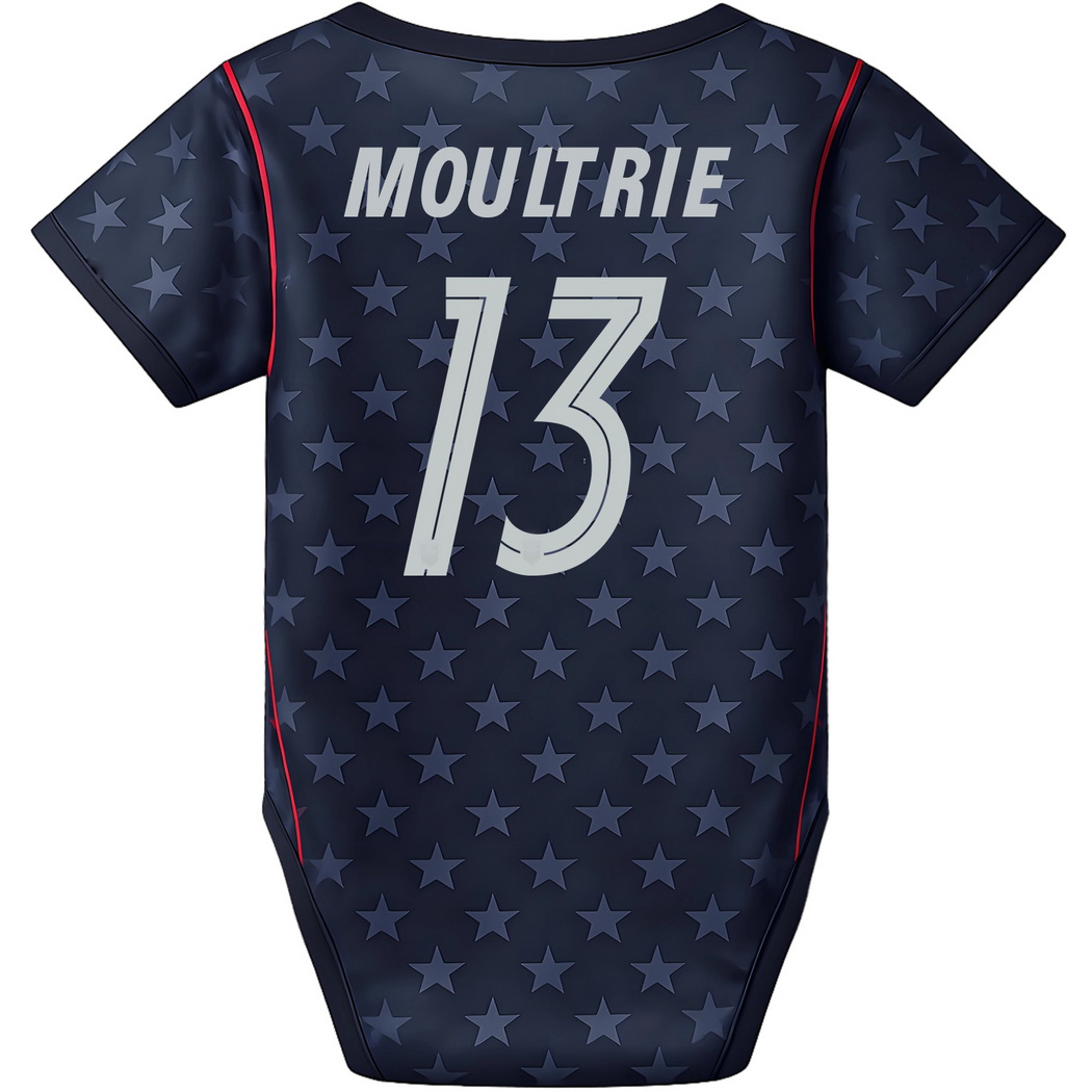 Olivia Moultrie Blue Baby Bodysuit 26/27 USA Soccer Jersey