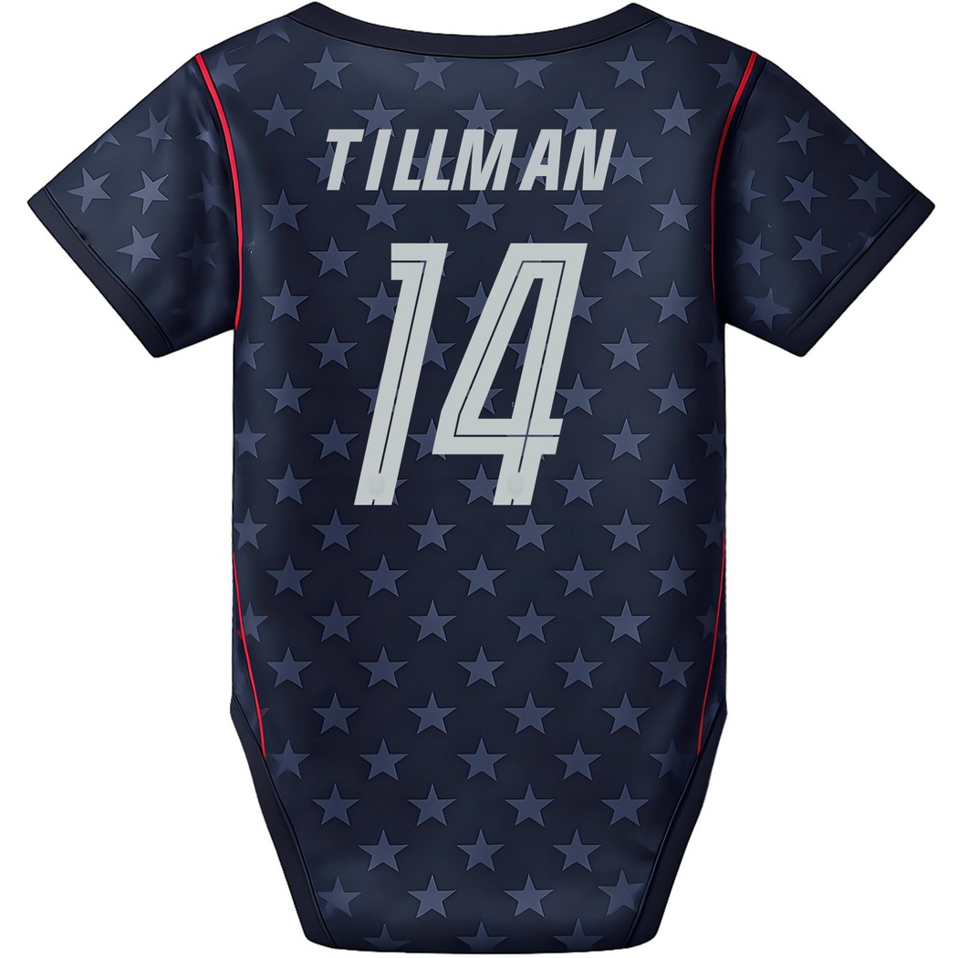 Timmy Tillman Blue Baby Bodysuit 26/27 USA Soccer Jersey