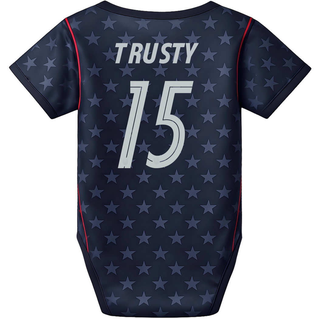 Auston Trusty Blue Baby Bodysuit 26/27 USA Soccer Jersey