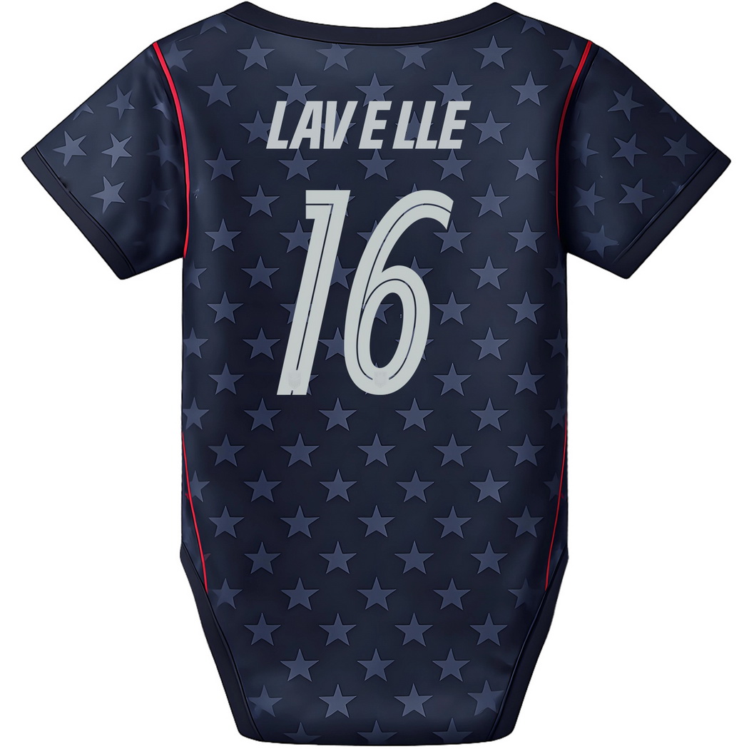 Rose Lavelle Blue Baby Bodysuit 26/27 USA Soccer Jersey