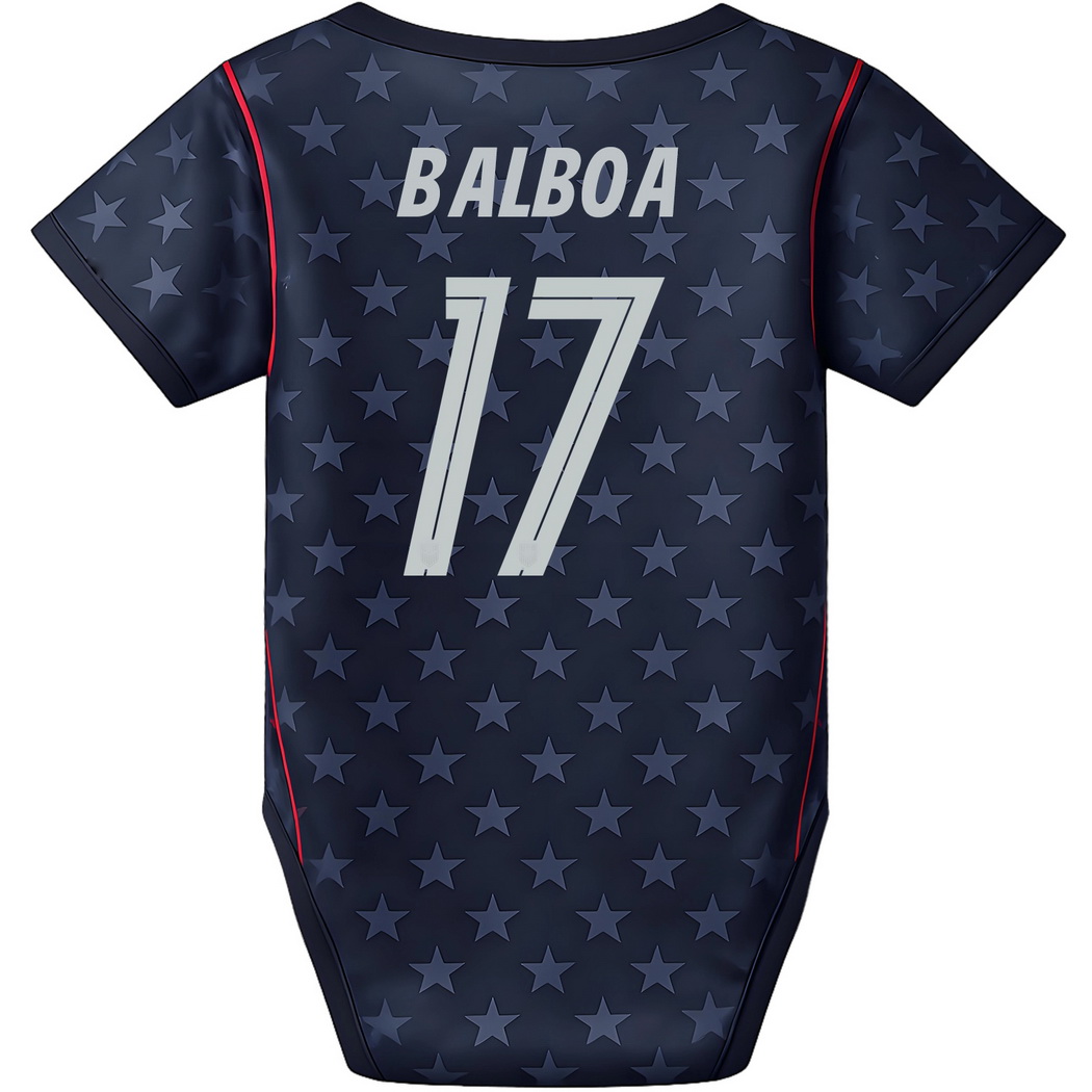 Marcelo Balboa Blue Baby Bodysuit 26/27 USA Soccer Jersey