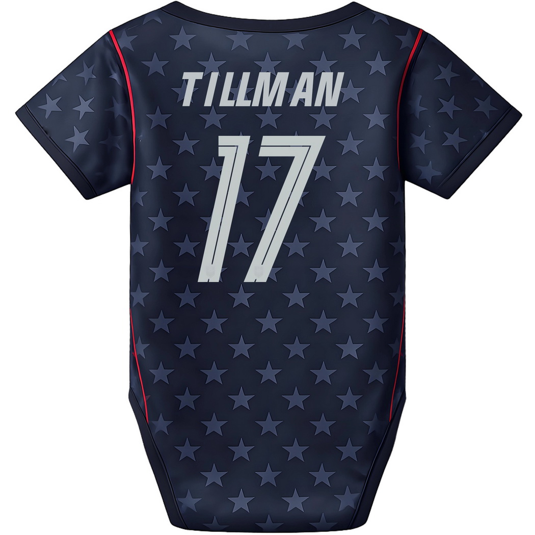 Malik Tillman Blue Baby Bodysuit 26/27 USA Soccer Jersey