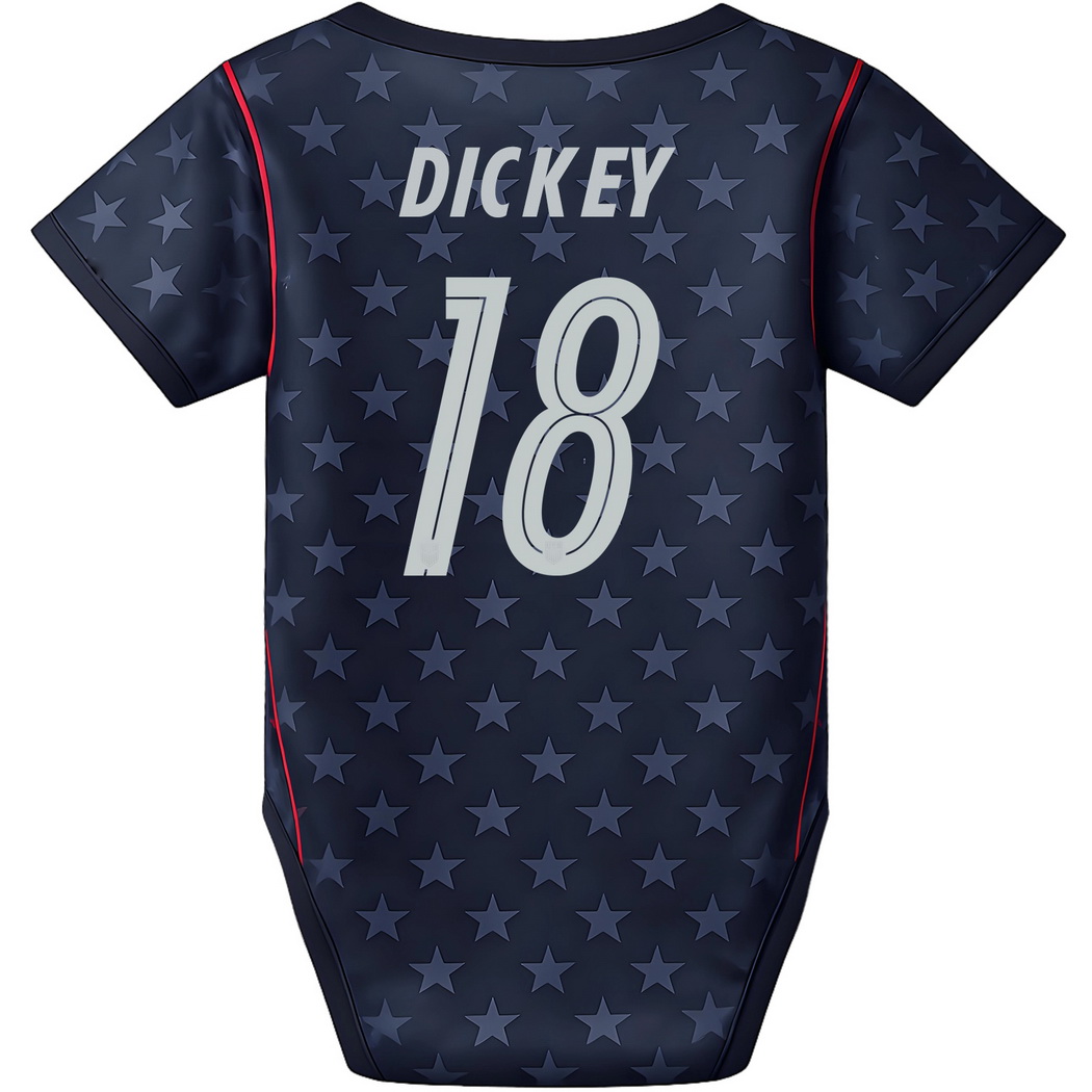 Claudia Dickey Blue Baby Bodysuit 26/27 USA Soccer Jersey
