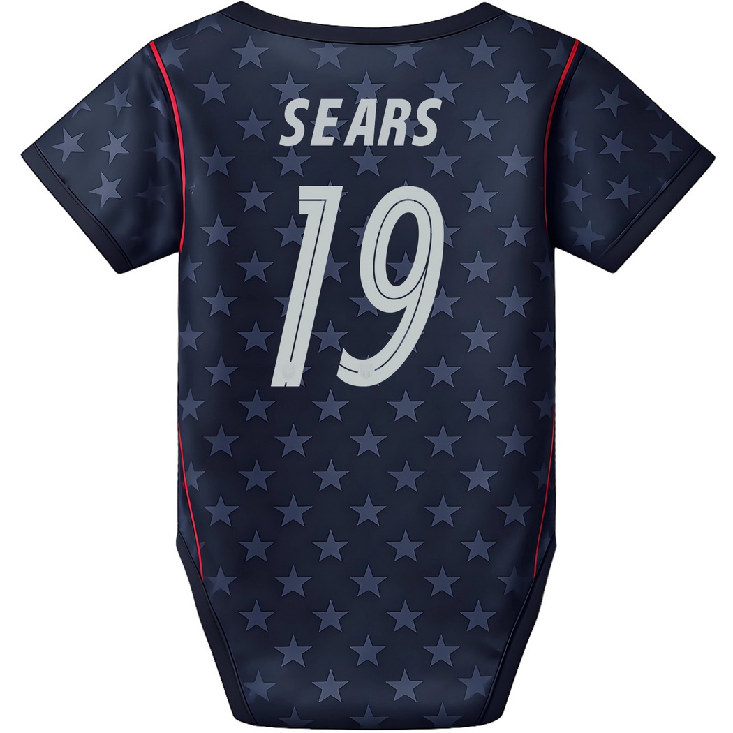 Emma Sears Blue Baby Bodysuit 26/27 USA Soccer Jersey