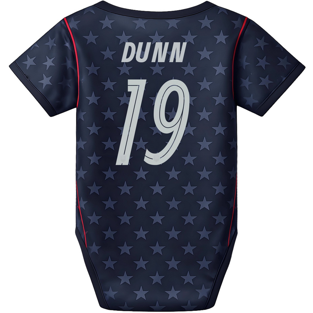 Crystal Dunn Blue Baby Bodysuit 26/27 USA Soccer Jersey
