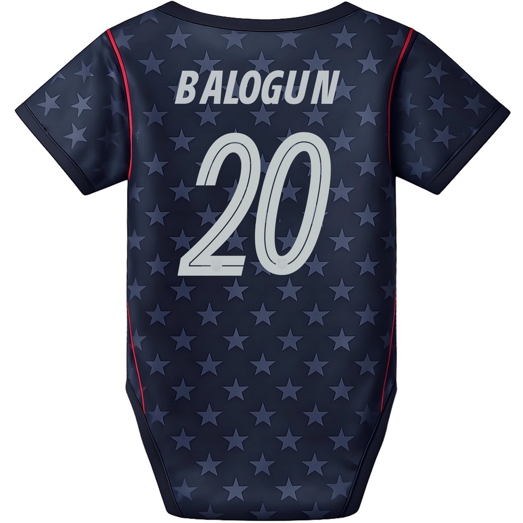 Folarin Balogun Blue Baby Bodysuit 26/27 USA Soccer Jersey